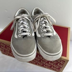 VANS Old Skool School Gray Drizzle/True White Low Top Sneakers Size M 5.0 W 6.5